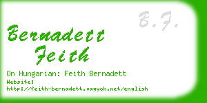 bernadett feith business card